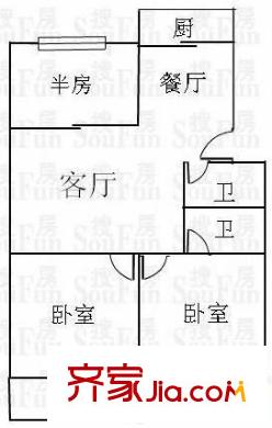 華慶花園 3室 戶型圖