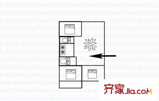 富裕世家 3室 戶型圖