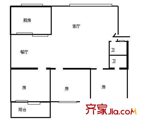 中亭街利生苑 3室 戶型圖