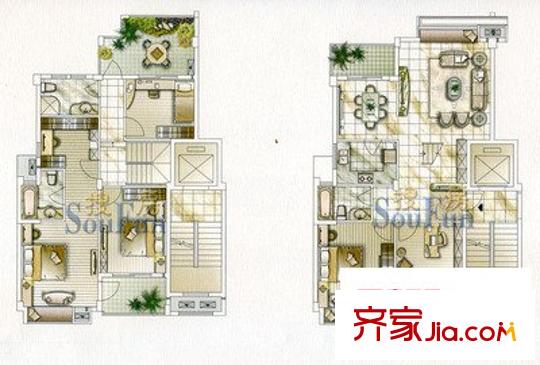 中天金海岸二期俊仕苑戶型圖中天金海岸二期俊仕苑 4室 戶型圖 4室2廳2衛(wèi)1廚