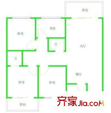 融僑花園二區(qū) 4室 戶型圖