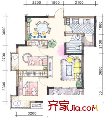 美聯(lián)公園前 戶型圖