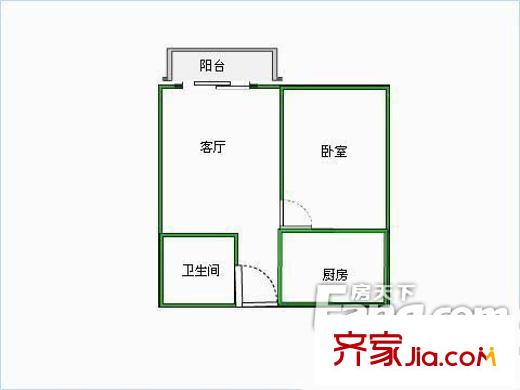 桂園怡景 1室 戶型圖