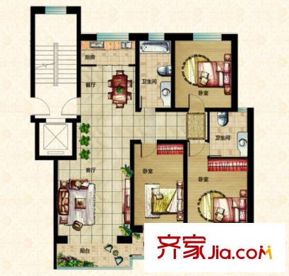 美聯(lián)公園前戶型圖3室2廳 戶型圖 3室2廳2衛(wèi)1廚