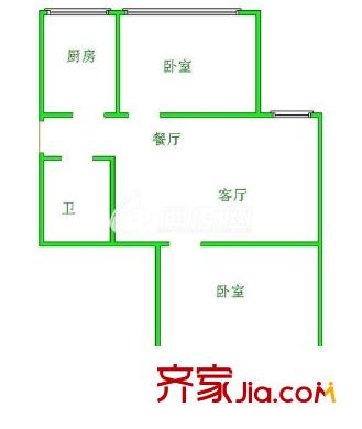 保定新村 2室 戶型圖
