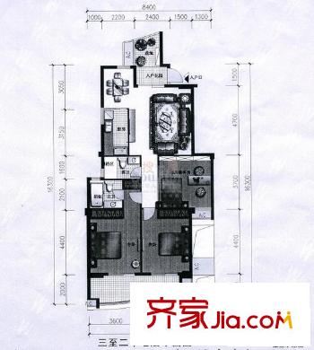 洋中花園文景苑戶型圖5、6、7號(hào)戶型 3室2廳2衛(wèi)1廚