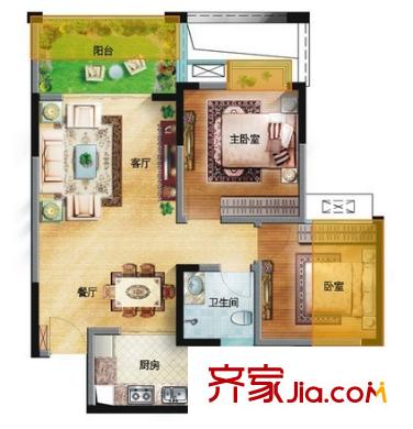 興華嘉天下二期戶型圖2室2廳 戶型圖 2室2廳