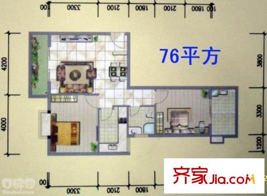 茂泰花園 2室 戶型圖