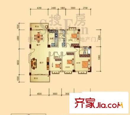 閩江春曉 4室 戶型圖