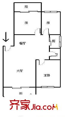 居住主題丹楓白鷺戶型圖居住主題（丹楓白鷺） 3室 戶型圖 3室2廳2衛(wèi)1廚
