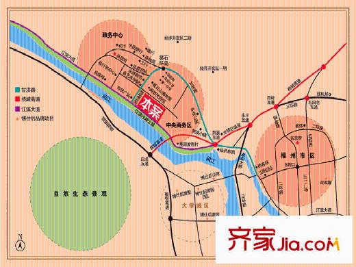 博仕后龍港城交通圖區(qū)位圖