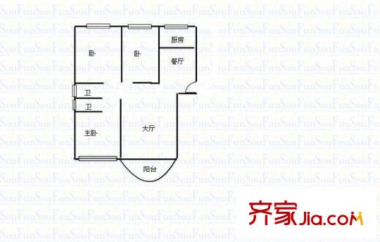 時(shí)代美景 3室 戶型圖