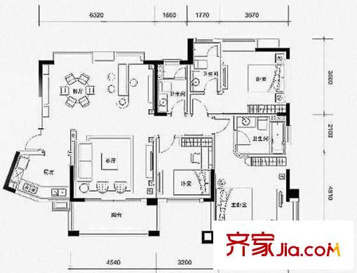 時代美景 3室 戶型圖