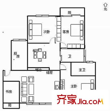 東方高爾夫花園 4室 戶型圖