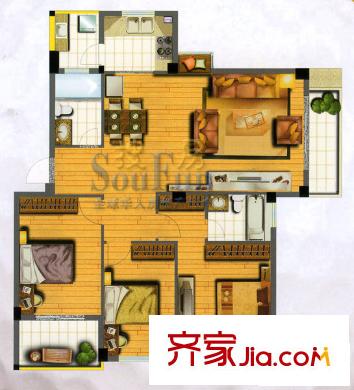 三盛果嶺生活戶型圖