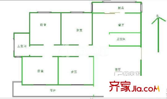 白水塘小區(qū) 4室 戶型圖