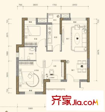 東風(fēng)陽光城四期戶型圖3室2廳 戶型圖 3室2廳1衛(wèi)