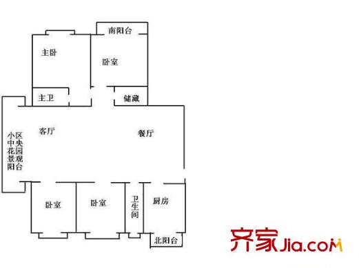 金山碧水一期風(fēng)荷苑戶型圖金山碧水一期風(fēng)荷苑 3室 戶型圖 3室2廳2衛(wèi)1廚