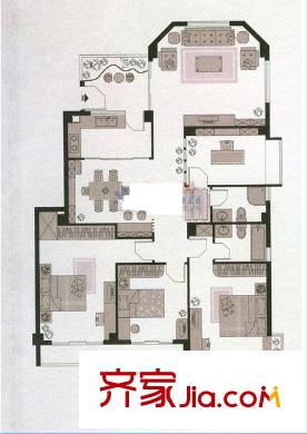 金山佳園 4室 戶型圖