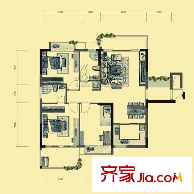 金山佳園 3室 戶型圖