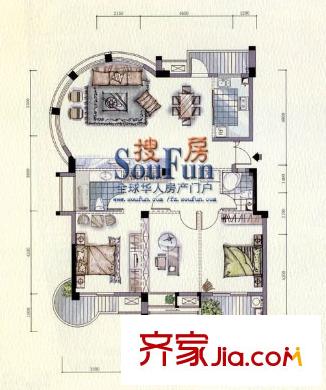 金山佳園 3室 戶型圖