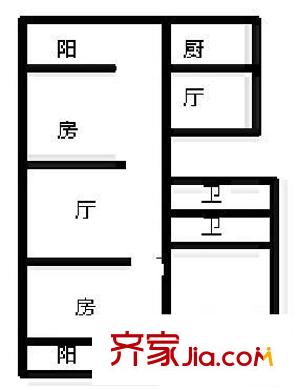 輝福小區(qū) 3室 戶型圖
