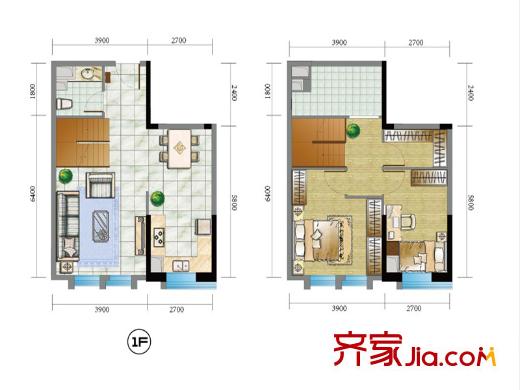 百步亭?金橋匯戶型圖C戶型 2室2廳1衛(wèi)1廚