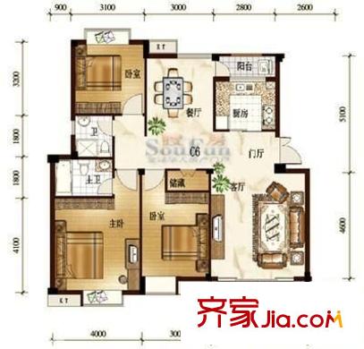金山桔園一期鑫苑戶型圖金山桔園一期鑫苑 6室 戶型圖 6室2廳2衛(wèi)1廚