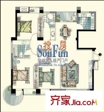 金山桔園一期鑫苑戶型圖金山桔園一期鑫苑 4室 戶型圖 4室2廳2衛(wèi)1廚