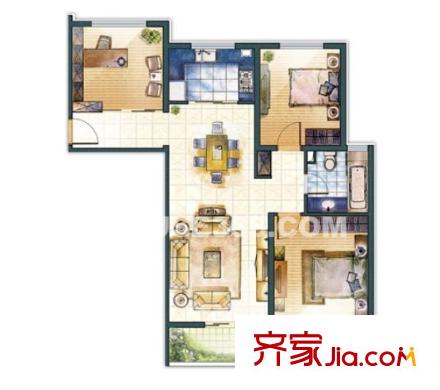 模范新村戶型圖3室2廳 3室2廳