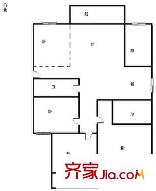 金山桔園一期吉苑戶型圖金山桔園一期吉苑 4室 戶型圖 4室2廳2衛(wèi)1廚