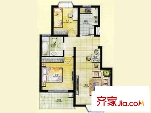 紅星苑 2室 戶型圖