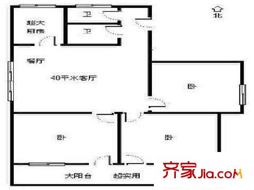 浦前新村 3室 戶型圖