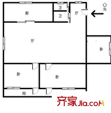 浦前新村 3室 戶型圖