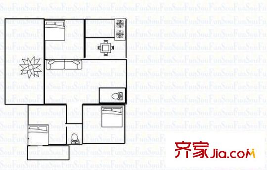 馬榕小區(qū) 3室 戶型圖