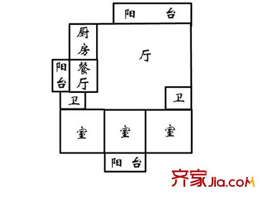 馬榕小區(qū) 3室 戶型圖