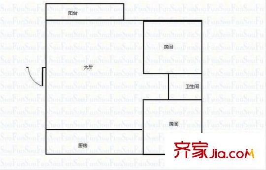 金色家園 2室 戶型圖
