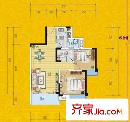 金閩小區(qū) 2室 戶型圖