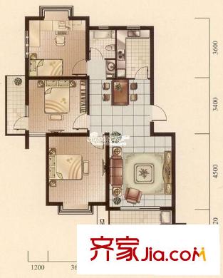 金閩小區(qū) 3室 戶型圖