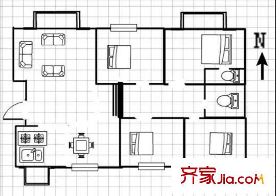 日出東方 4室 戶型圖