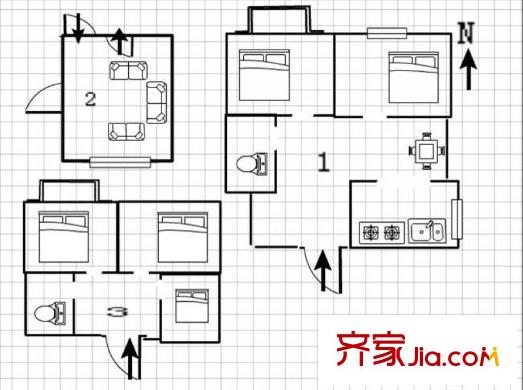 日出東方 5室 戶型圖
