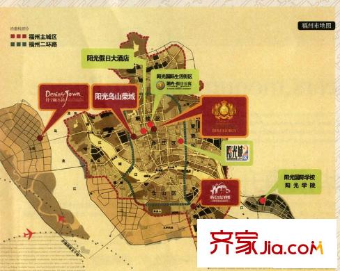 陽光理想城丹寧頓小鎮(zhèn)交通圖