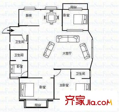 世紀(jì)城 4室 戶型圖