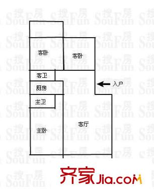 中天金海岸三期金爵苑戶型圖中天金海岸三期金爵苑 3室 戶型圖 3室1廳2衛(wèi)1廚