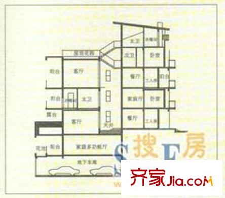 中天金海岸三期金爵苑戶型圖中天金海岸三期金爵苑 5室 戶型圖 5室2廳4衛(wèi)1廚