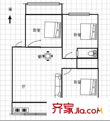 聯(lián)湖花園 3室 戶型圖