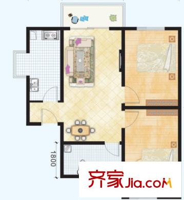 百帝苑戶型圖2室2廳 戶型圖 2室2廳1衛(wèi)1廚