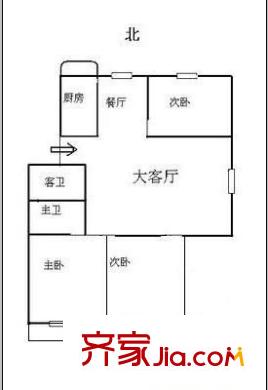 香江紅海園二期 3室 戶型圖