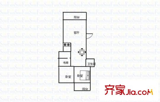 香江紅海園二期 3室 戶型圖