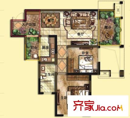 崇仁新都戶(hù)型圖2室2廳 戶(hù)型圖 2室2廳1衛(wèi)1廚